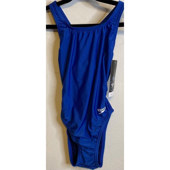 Speedo Girl Standard Swimsuit One Piece ProLT Team Blue Sz 26 Youth Racerback - Picture 1 of 5